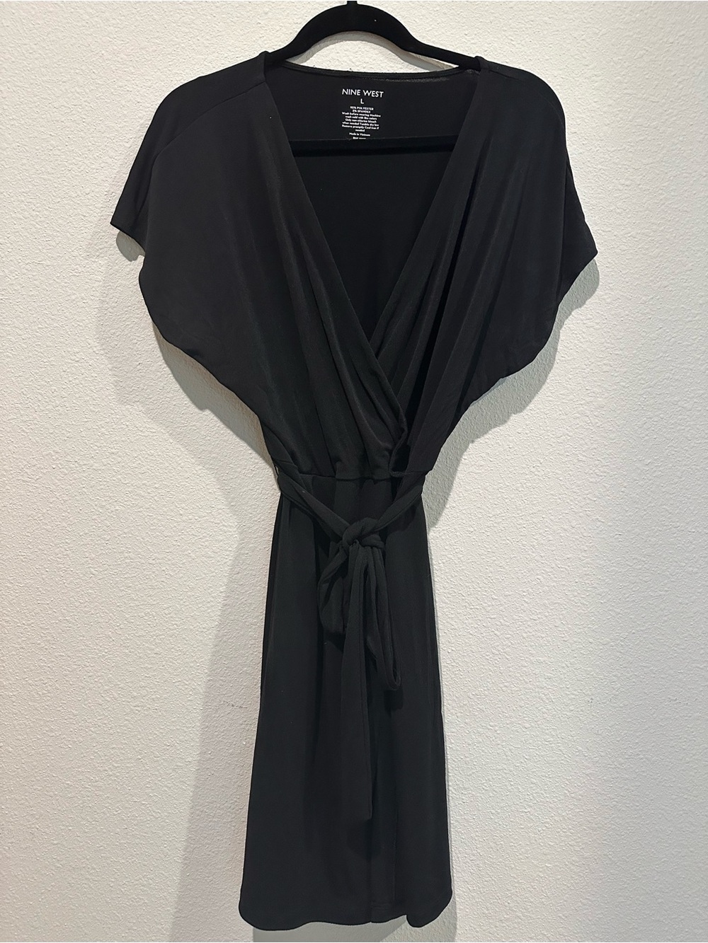Women’s Nine West Black Tie Wrap Dress Large